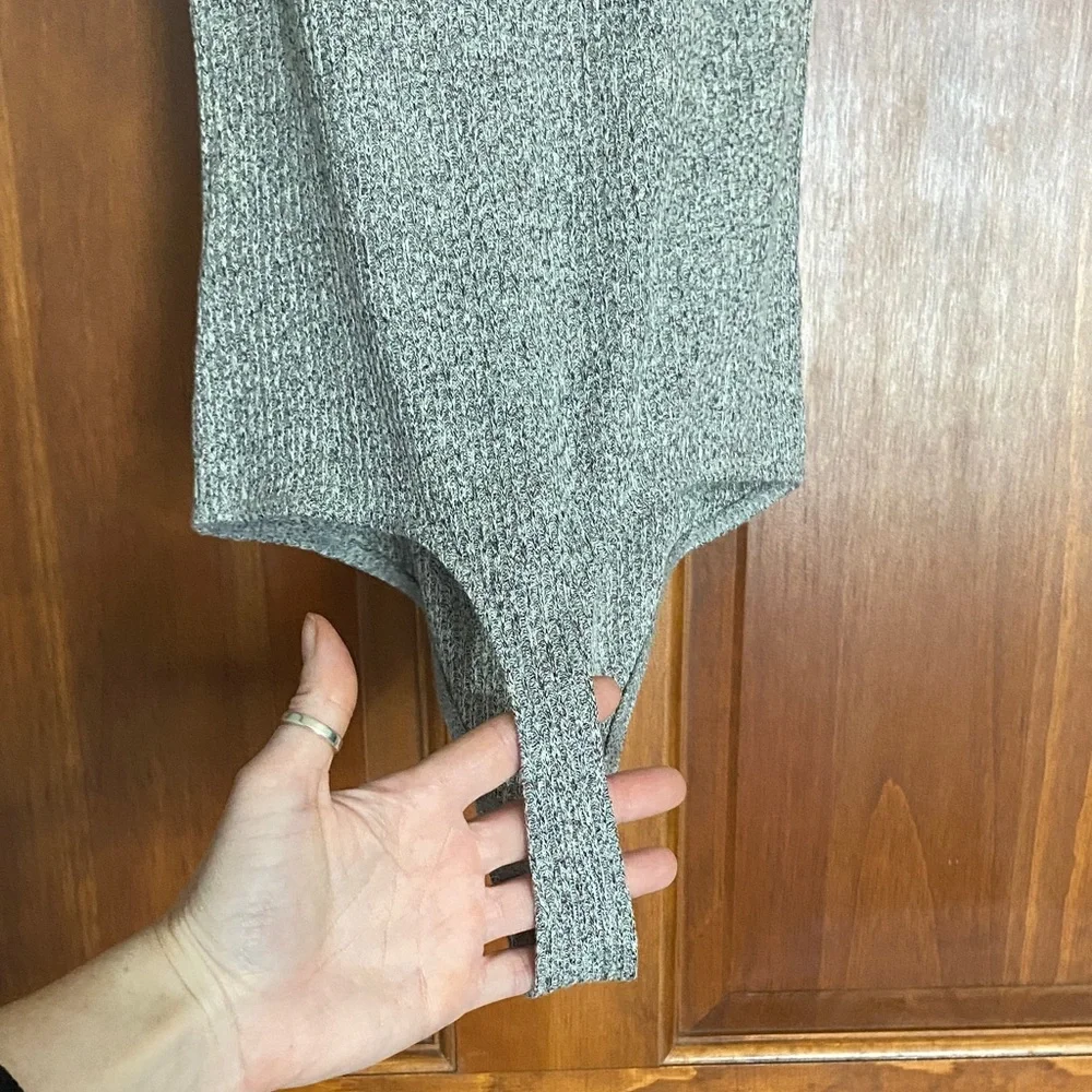 Express Heather Gray Crisscross Neck Bodysuit - Picture 8 of 8